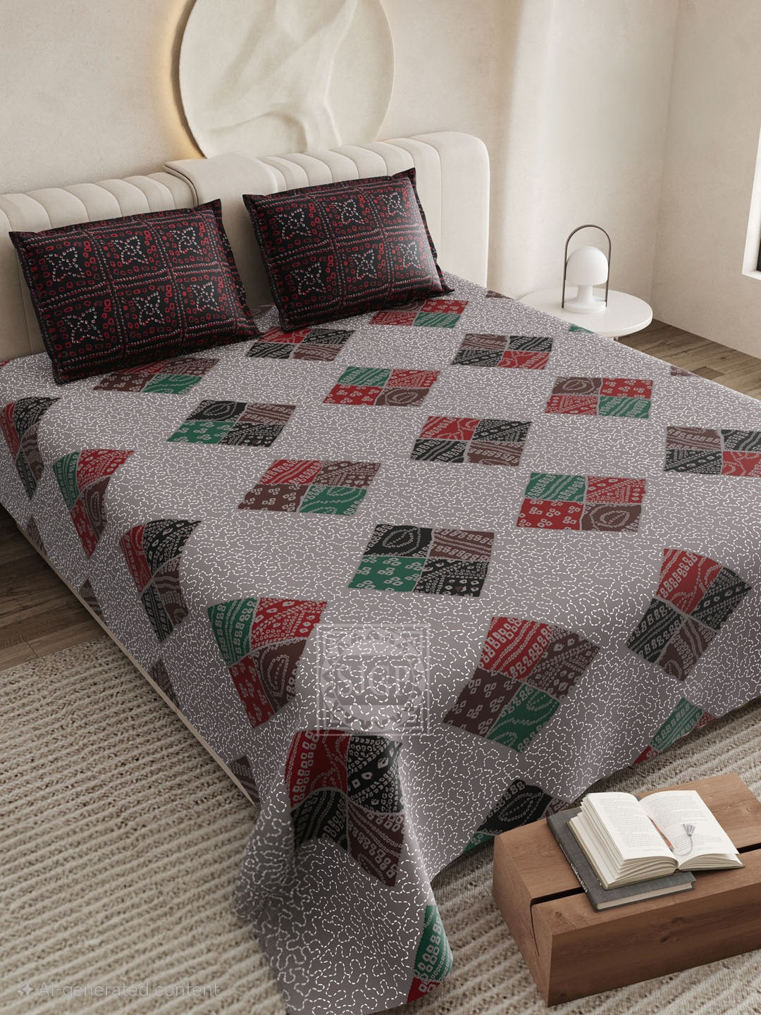 CHUNRI PATCH Double Bed Bedsheet