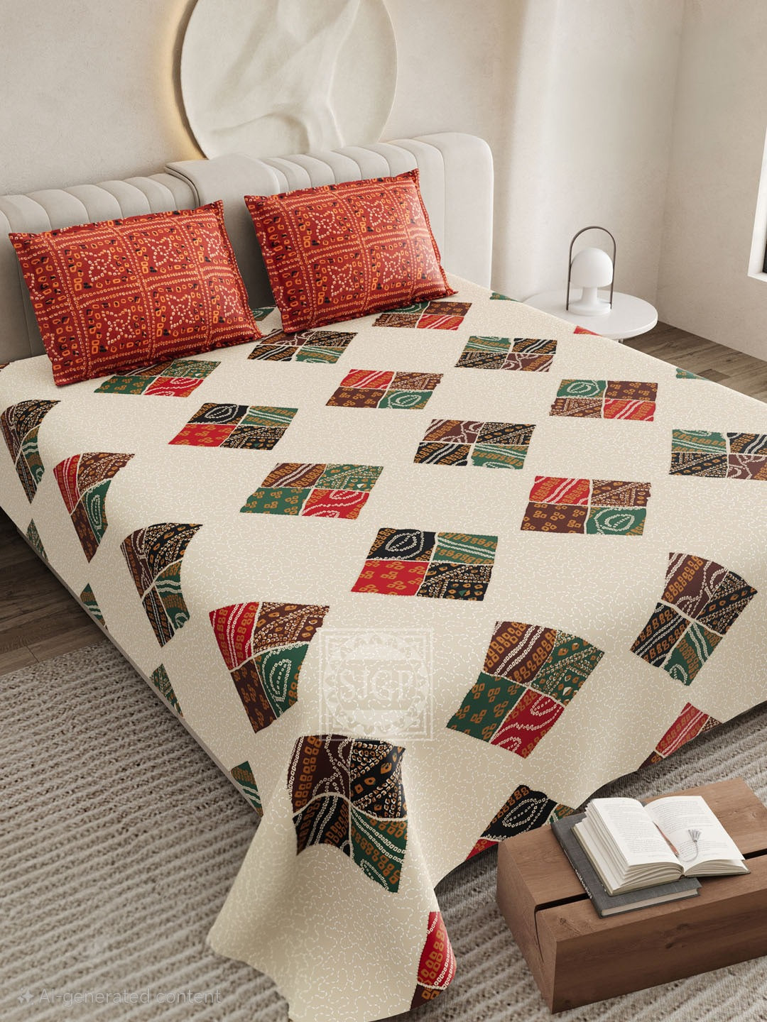 CHUNRI PATCH Double Bed Bedsheet