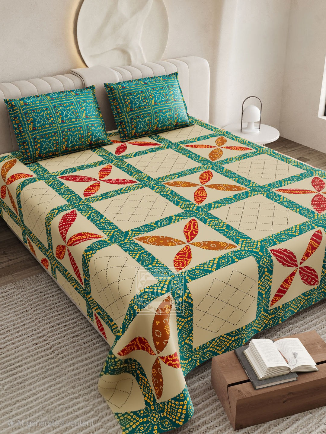 CHUNRI PATCH Double Bed Bedsheet