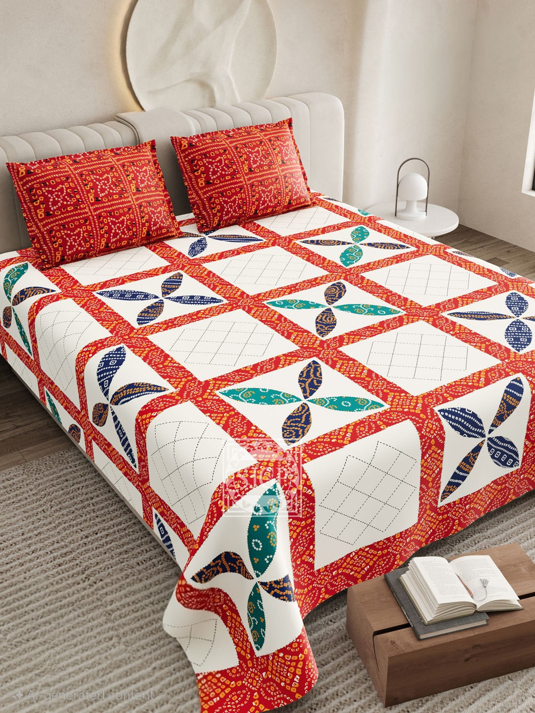 CHUNRI PATCH Double Bed Bedsheet