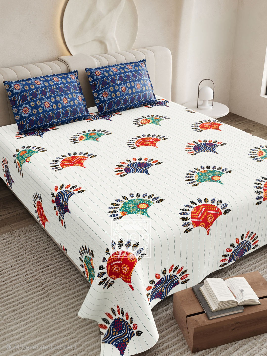 CHUNRI PATCH Double Bed Bedsheet