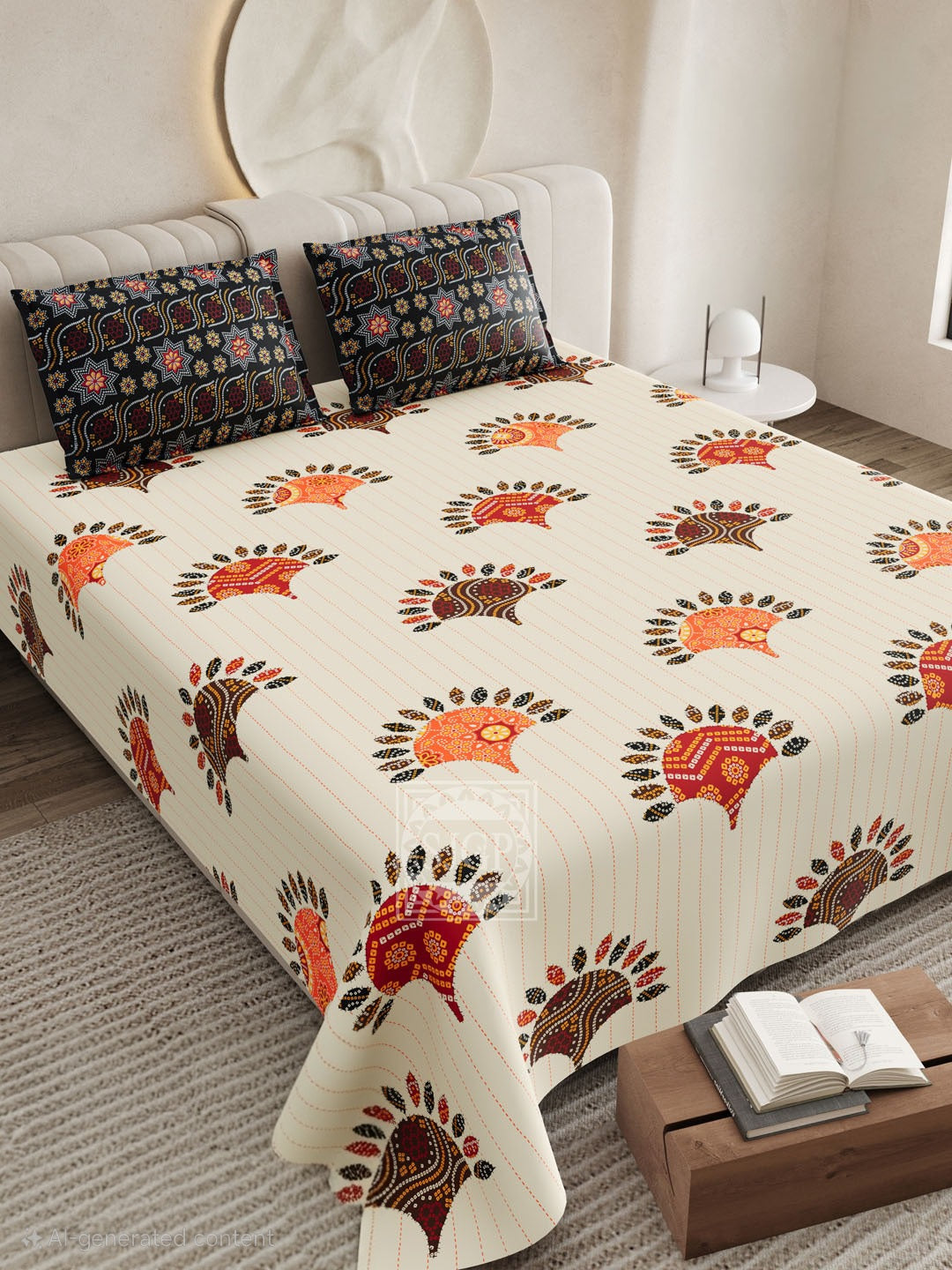 CHUNRI PATCH Double Bed Bedsheet
