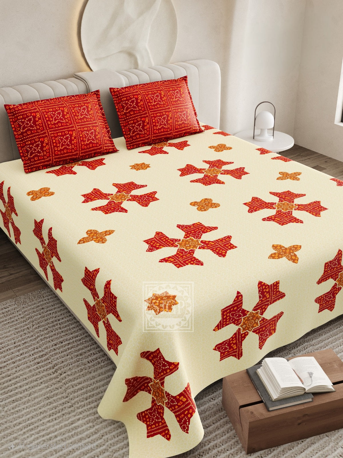 CHUNRI PATCH Double Bed Bedsheet