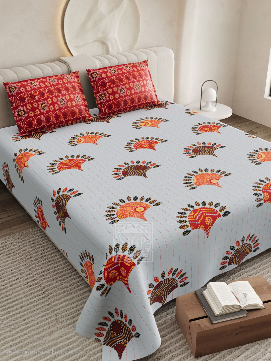CHUNRI PATCH Double Bed Bedsheet