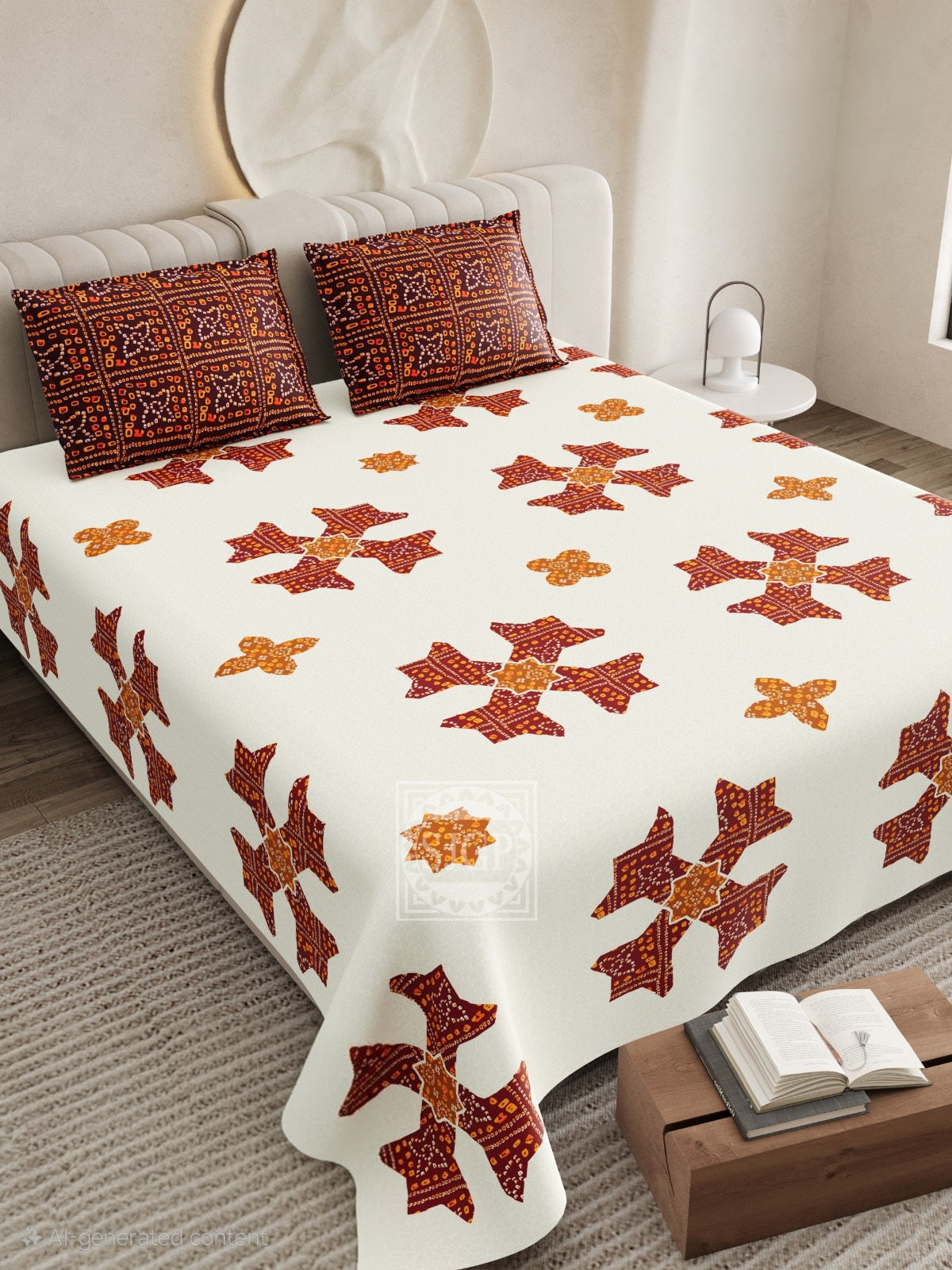 CHUNRI PATCH Double Bed Bedsheet