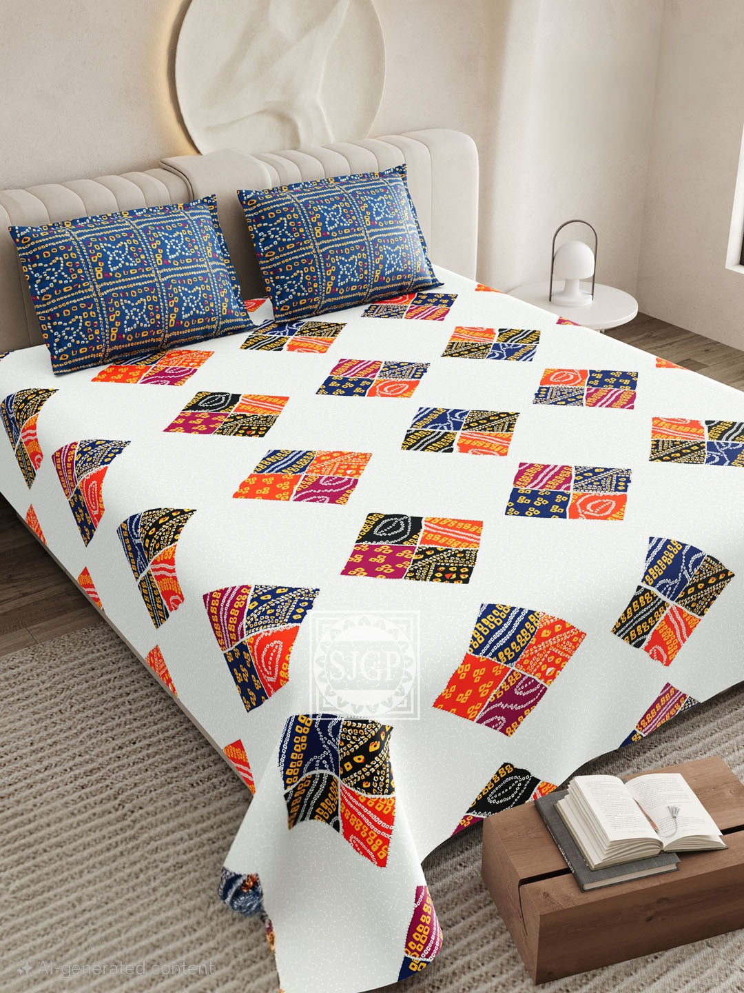 CHUNRI PATCH Double Bed Bedsheet