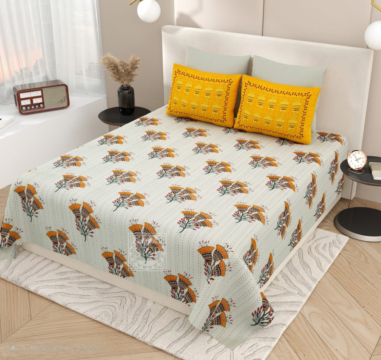 KASHIDA Double Bed Bedsheet