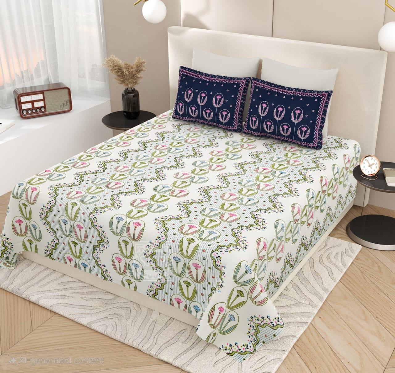 KASHIDA Double Bed Bedsheet