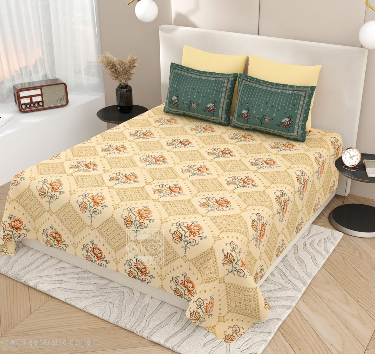 KASHIDA Double Bed Bedsheet