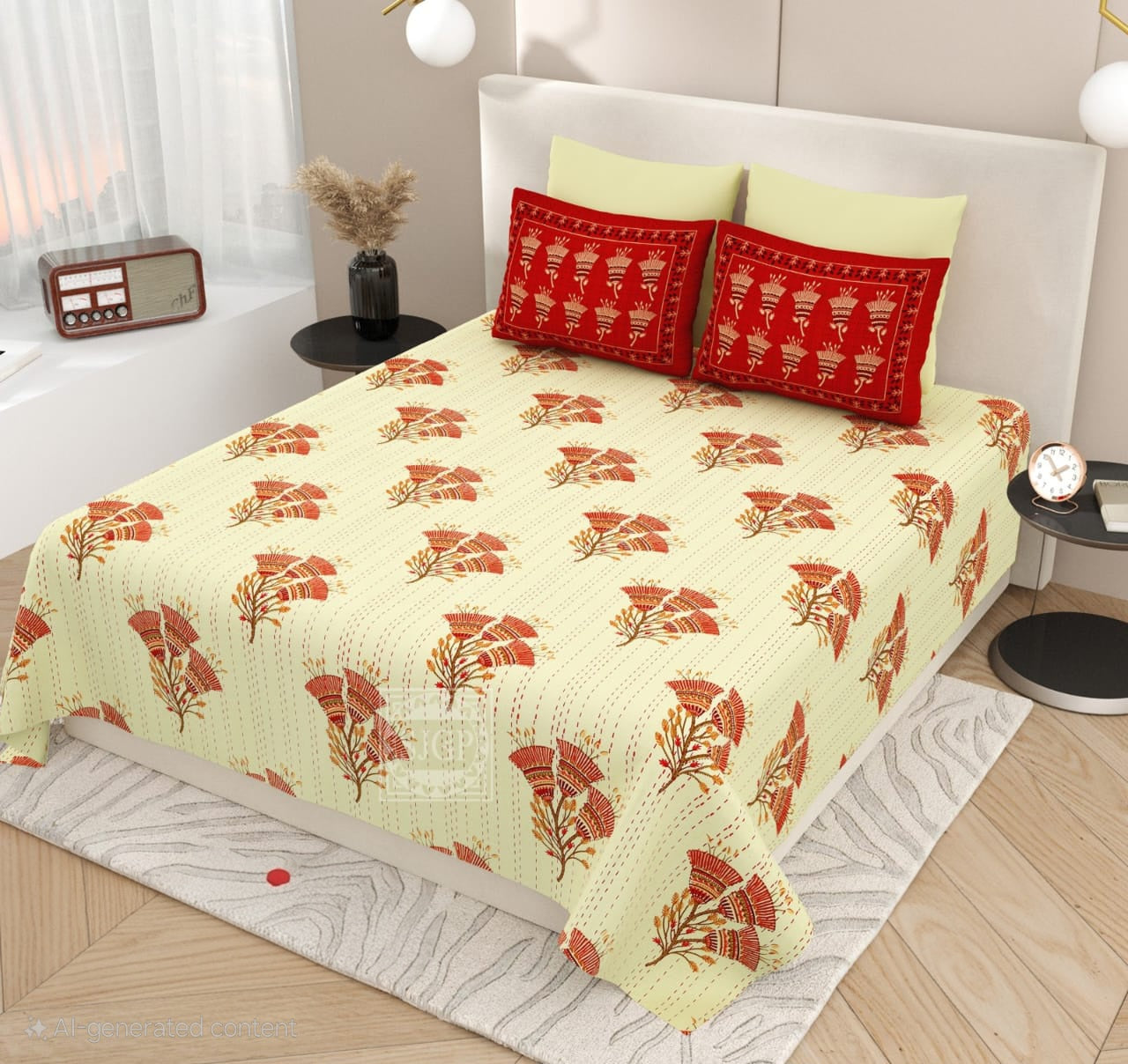 KASHIDA Double Bed Bedsheet
