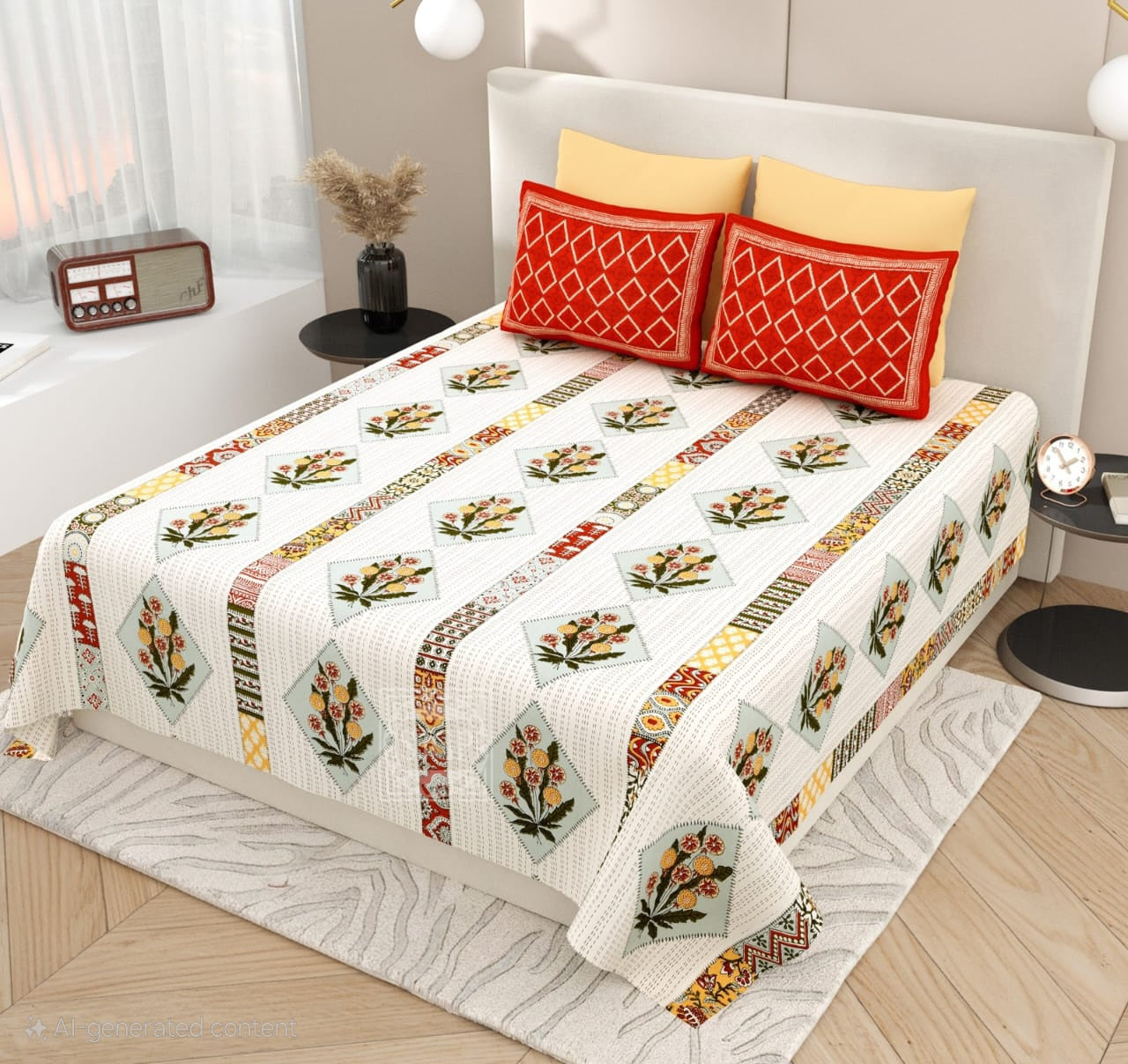 KASHIDA Double Bed Bedsheet