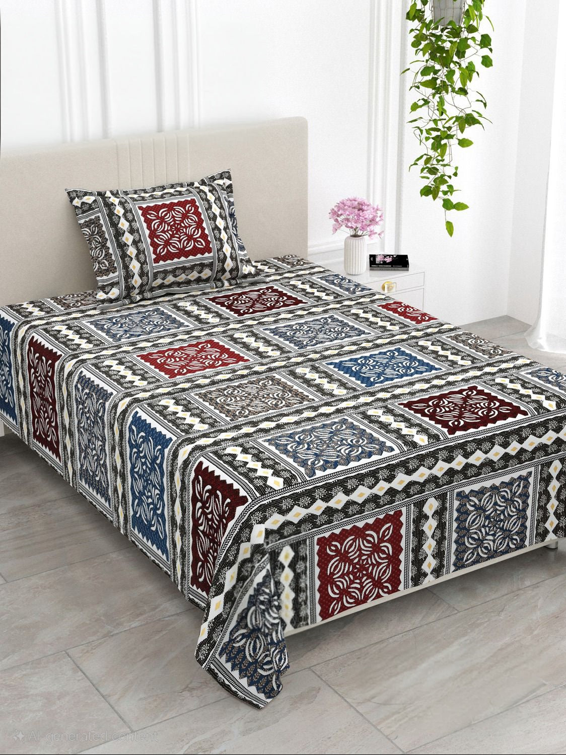 BAGRU GOLD Single Bed Bedsheet