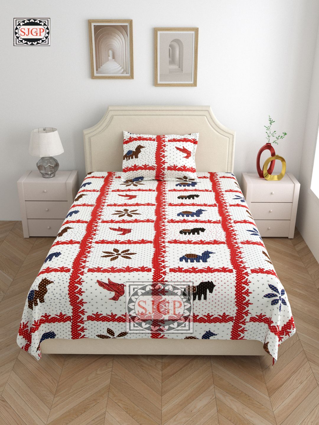 GUJRI PATCH Single Bed Bedsheet