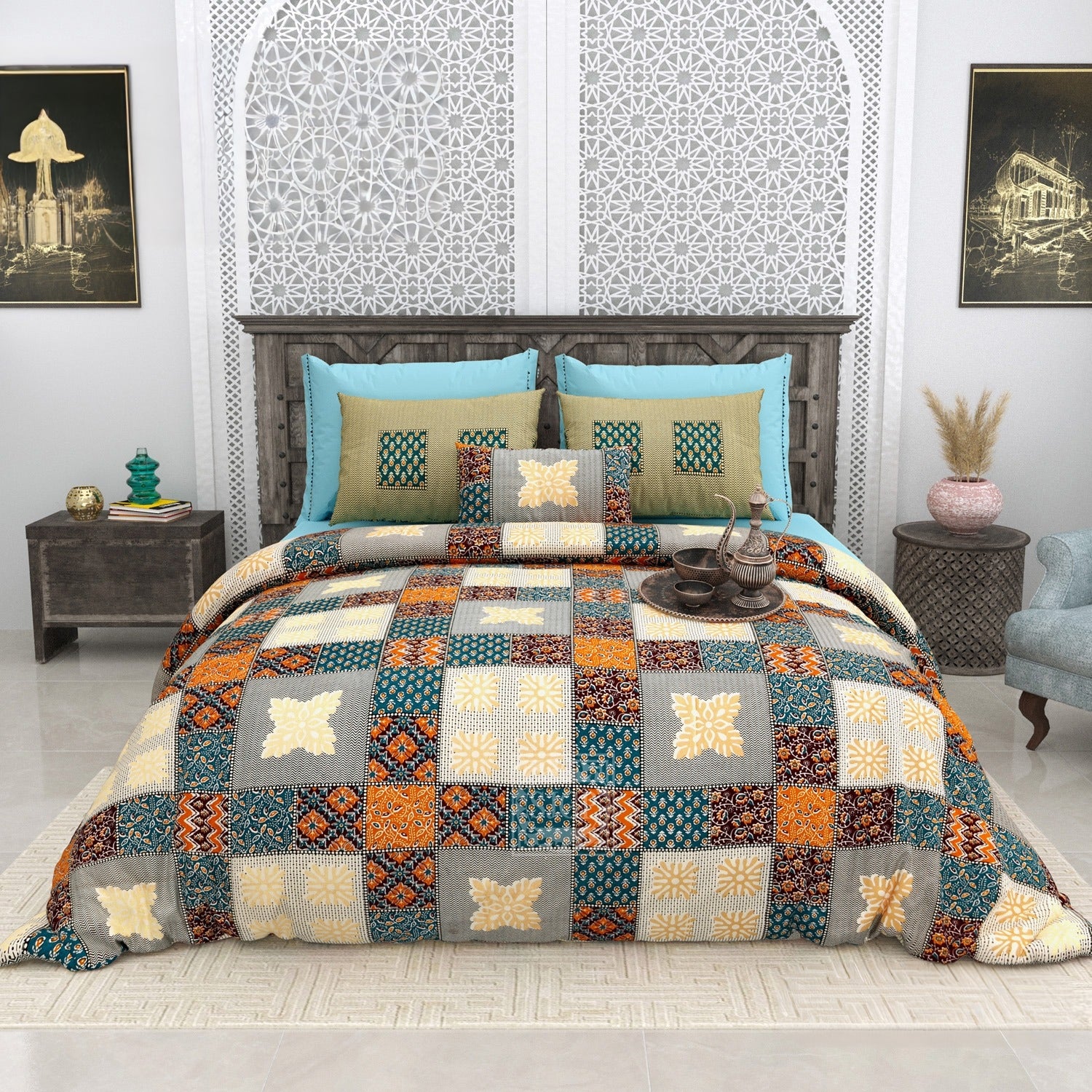 BAGRU GOLD Double Bedsheet