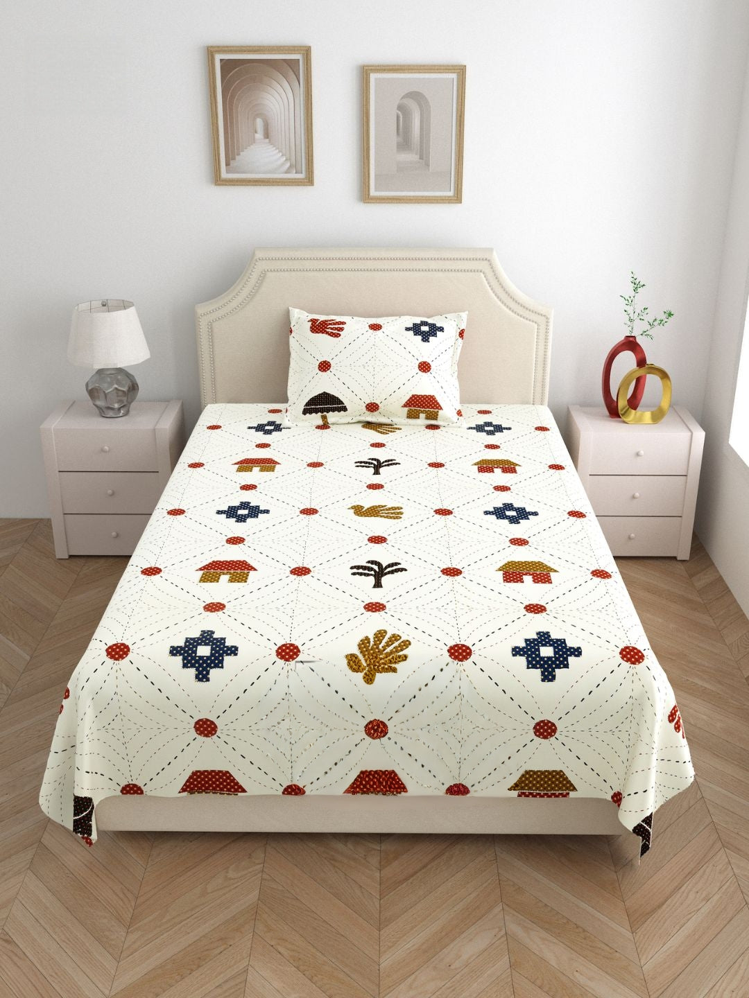 GUJRI PATCH Single Bed Bedsheet