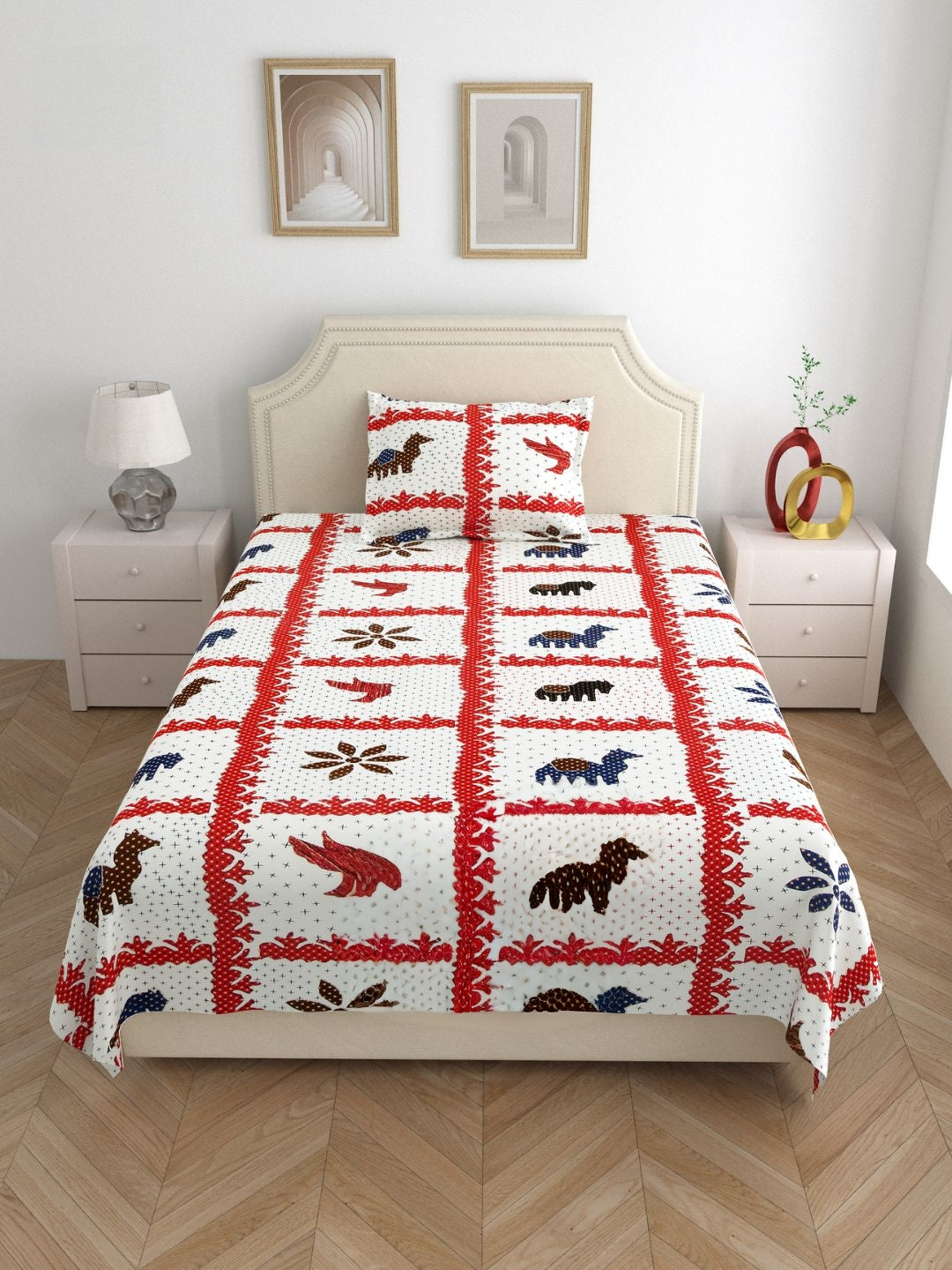 GUJRI PATCH Single Bed Bedsheet
