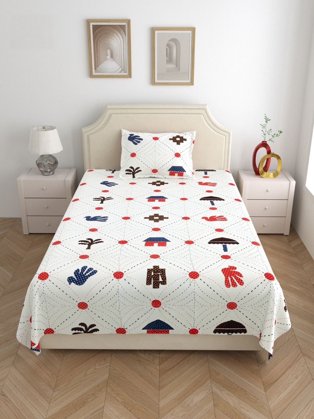 GUJRI PATCH Single Bed Bedsheet