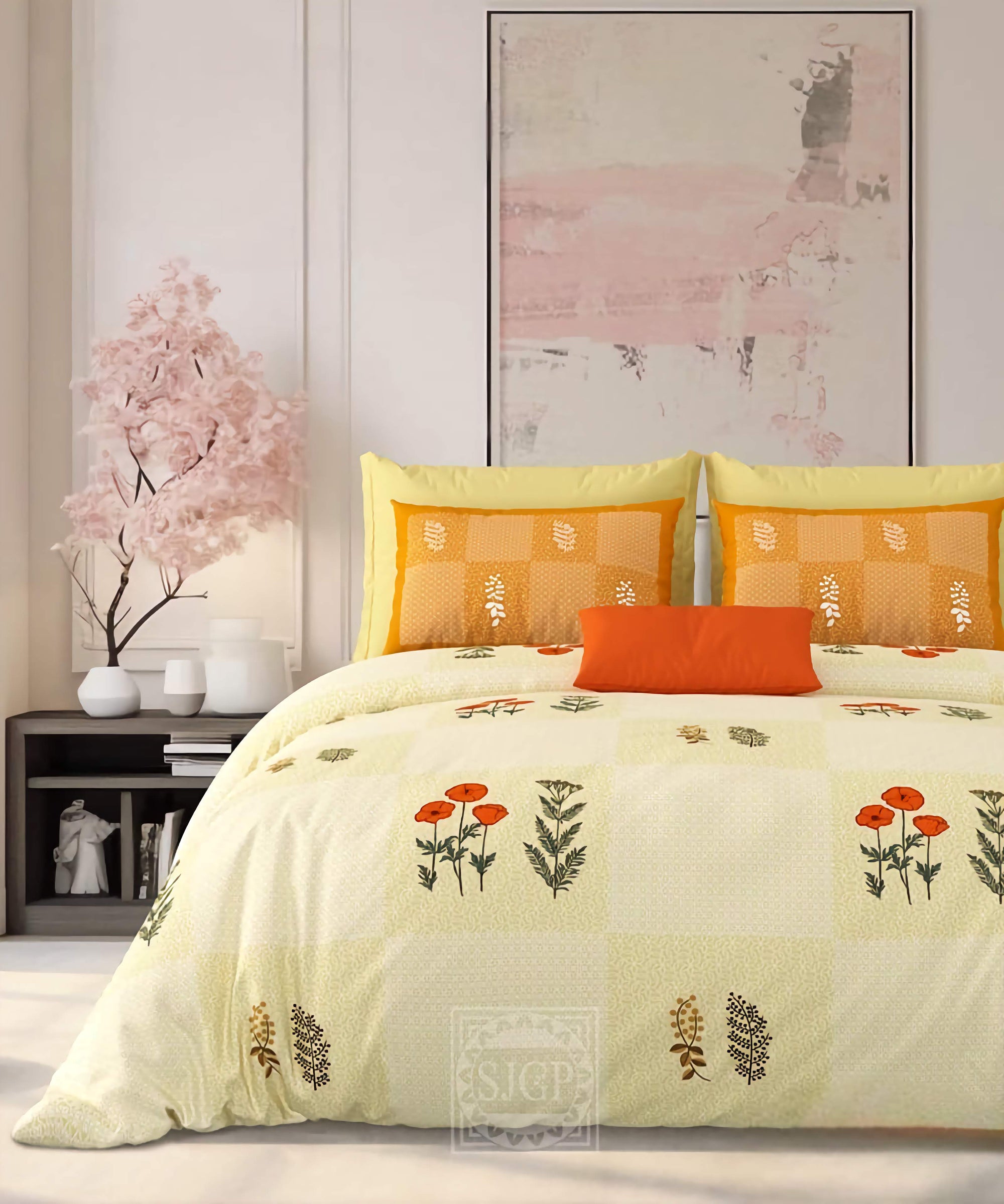 MILKY WHITE Double Bedsheet