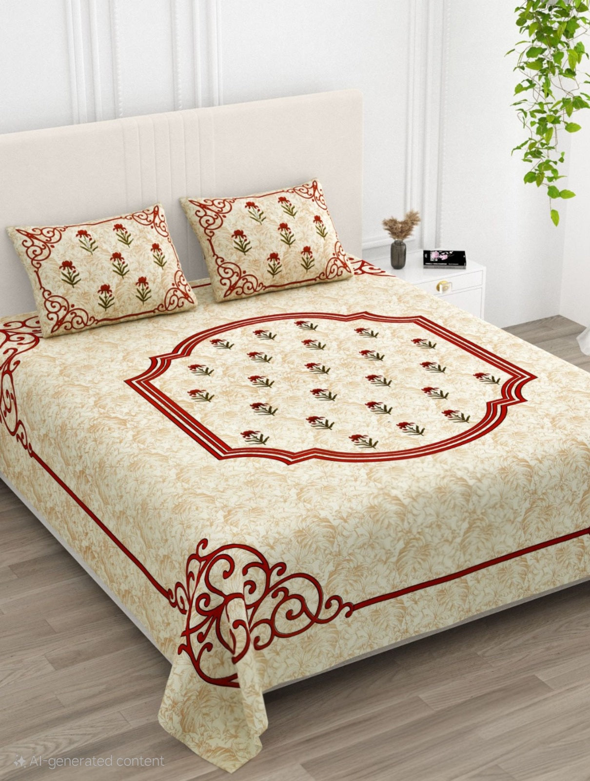 SWISS MARBLE Double Bed Bedsheet