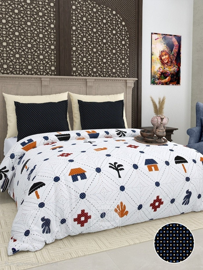 GUJRI PATCH Double Bed Bedsheet