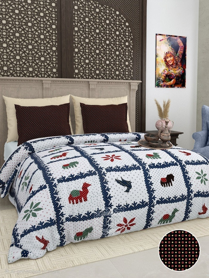 GUJRI PATCH Double Bed Bedsheet