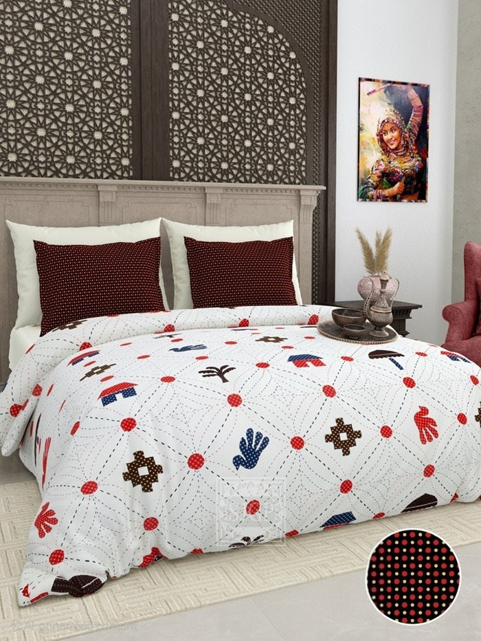 GUJRI PATCH Double Bed Bedsheet