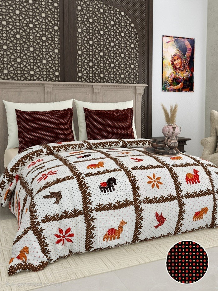 GUJRI PATCH Double Bed Bedsheet