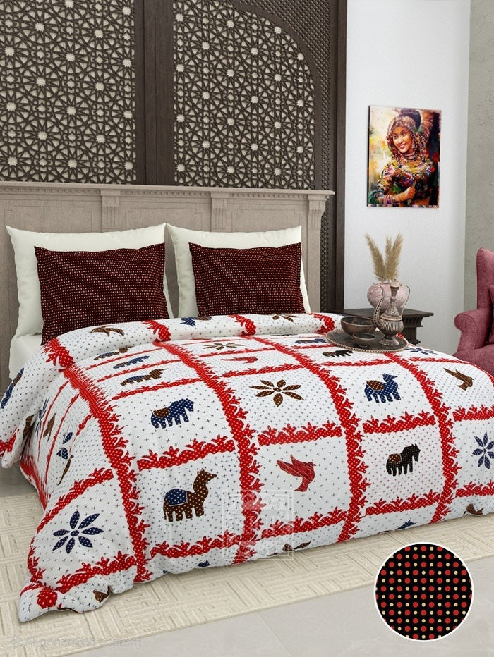 GUJRI PATCH Double Bed Bedsheet