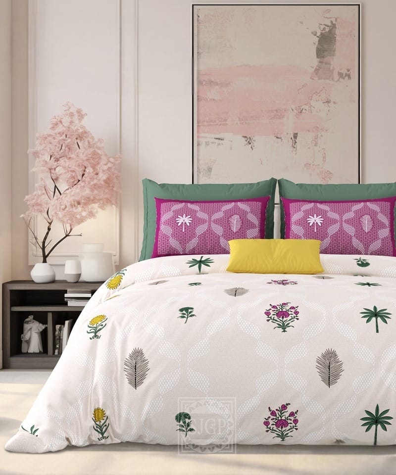 MILKY WHITE Double Bedsheet