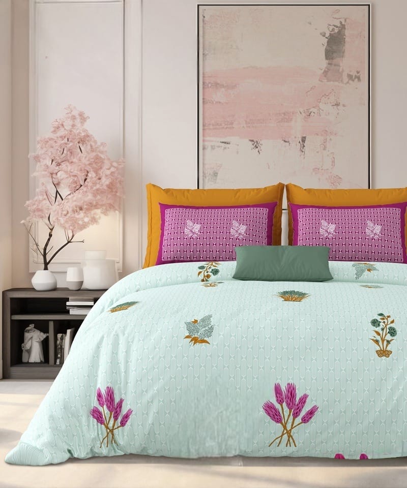 MILKY WHITE Double Bedsheet