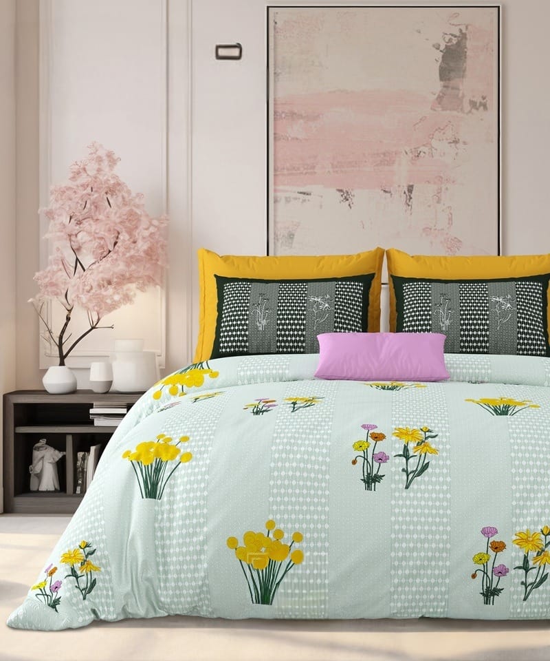 MILKY WHITE Double Bedsheet