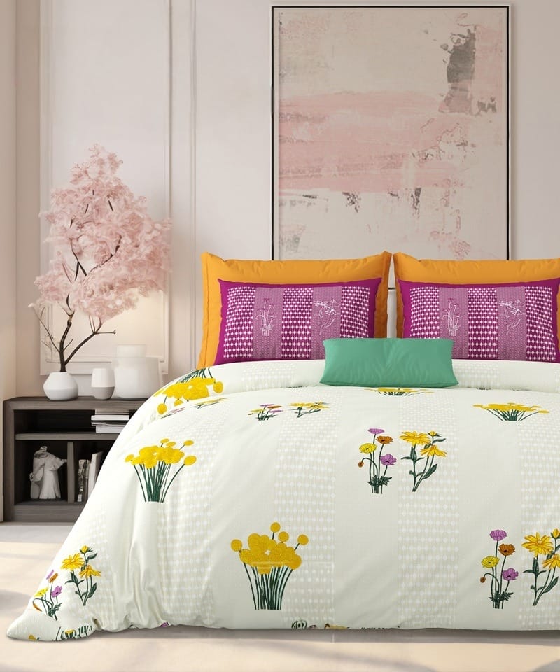 MILKY WHITE Double Bedsheet