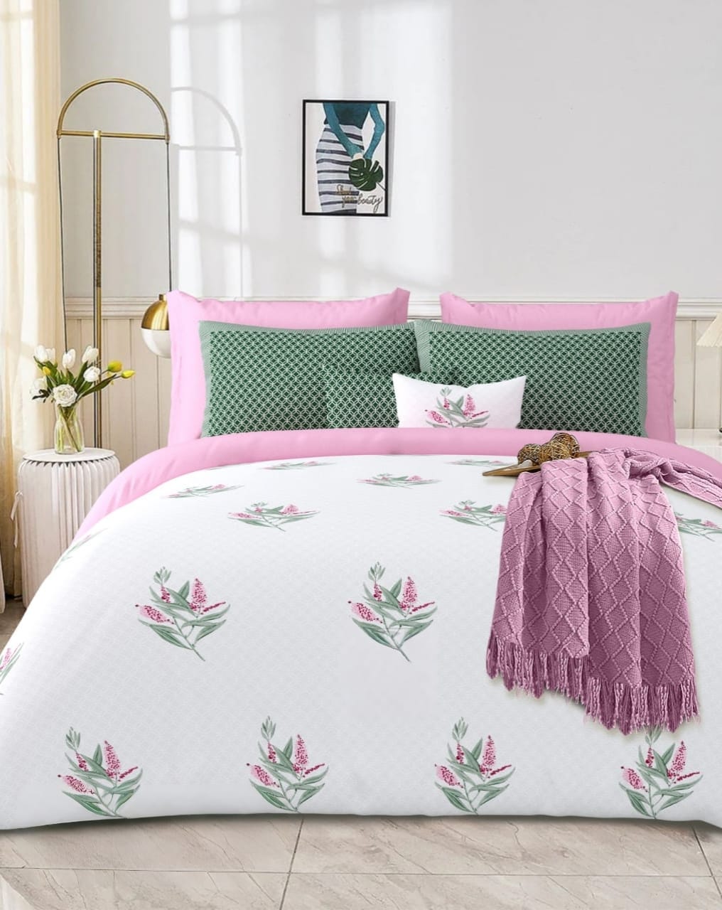 MILKY WHITE Double Bedsheet