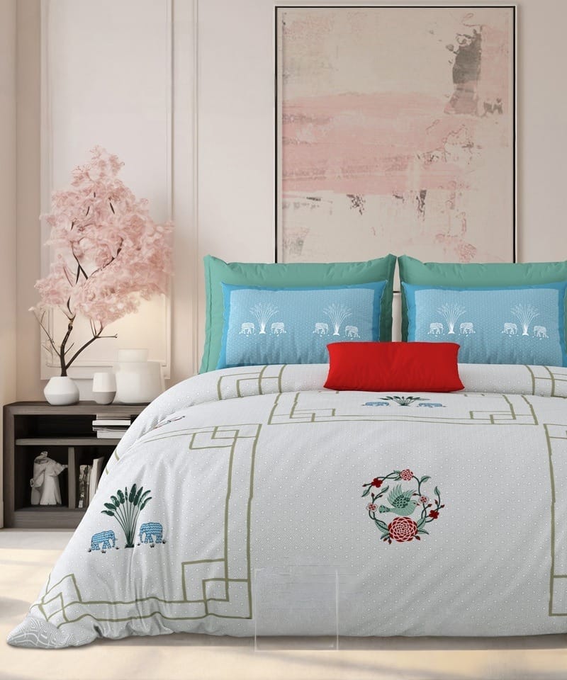 MILKY WHITE Double Bedsheet